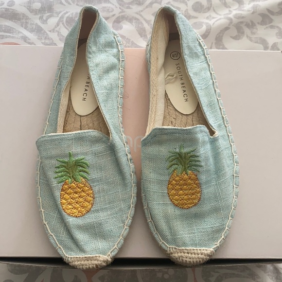 Embroidered pineapple espadrille flats - Picture 1 of 4